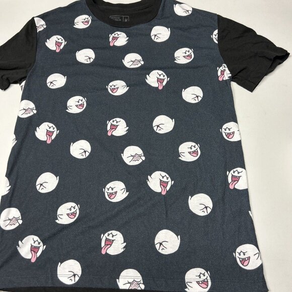 Mario Ghost Boo All Over Print Black T Shirt Adult Size M Halloween - Picture 8 of 8